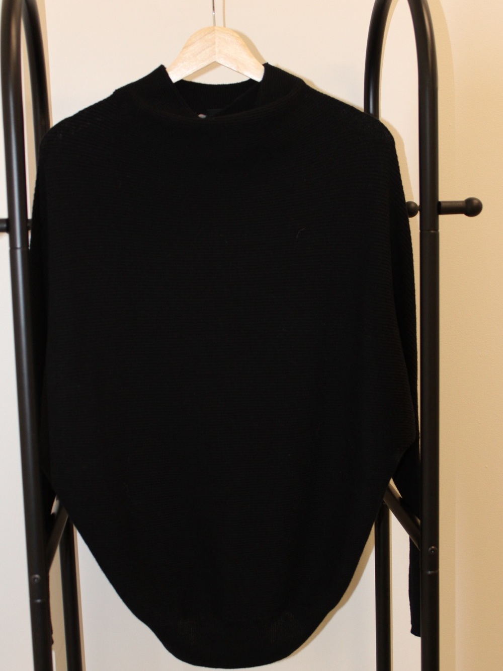 All Saints Black Funnelneck Oversized Sweater